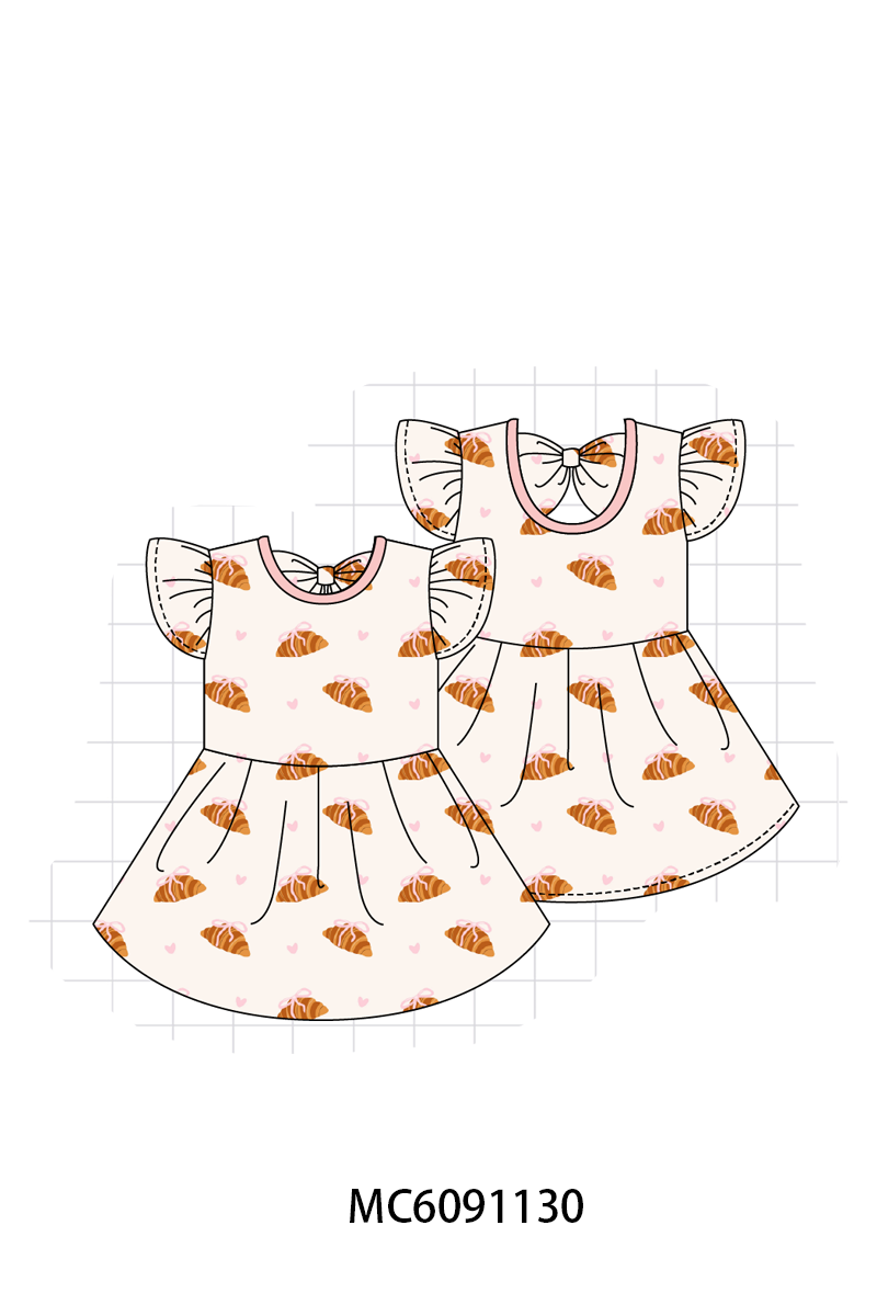 PO105 Pink croissant print bamboo collection - closing 9/28 - ETA late February