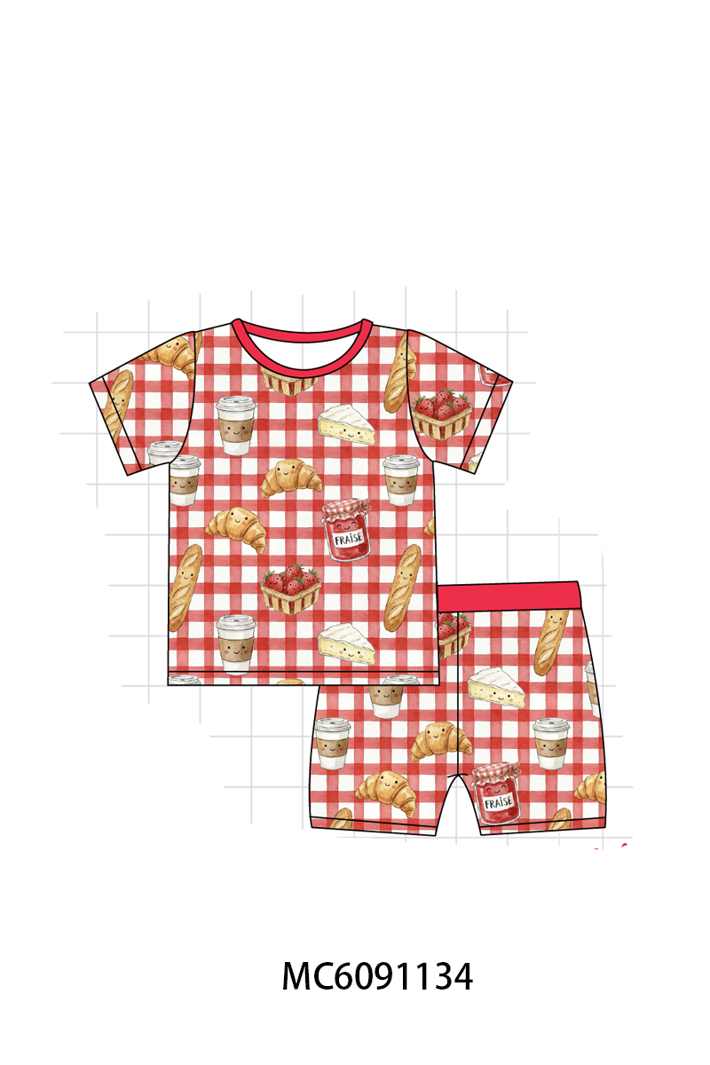 PO105 Red bread strawberry gingham bamboo collection - closing 9/28 - ETA late February