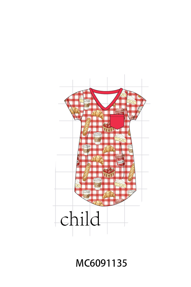 PO105 Red bread strawberry gingham bamboo collection - closing 9/28 - ETA late February