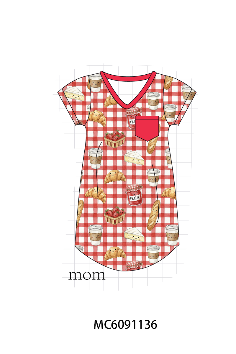 PO105 Red bread strawberry gingham bamboo collection - closing 9/28 - ETA late February