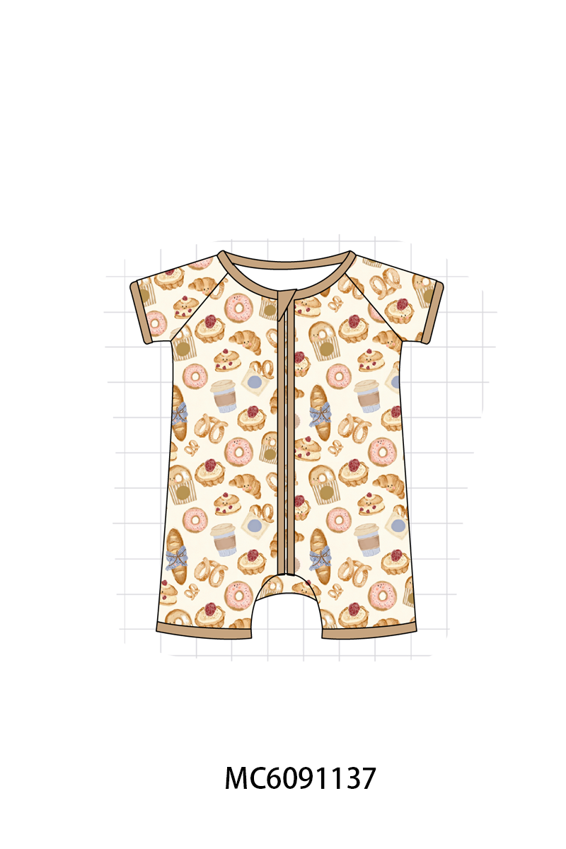 PO105 Brown doughnut cake print bamboo collection - closing 9/28 - ETA late February