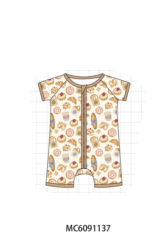 PO105 Brown doughnut cake print bamboo collection - closing 9/28 - ETA late February