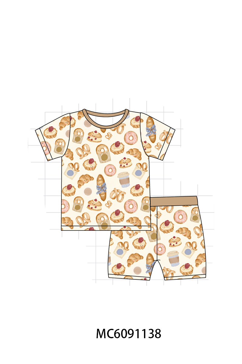 PO105 Brown doughnut cake print bamboo collection - closing 9/28 - ETA late February