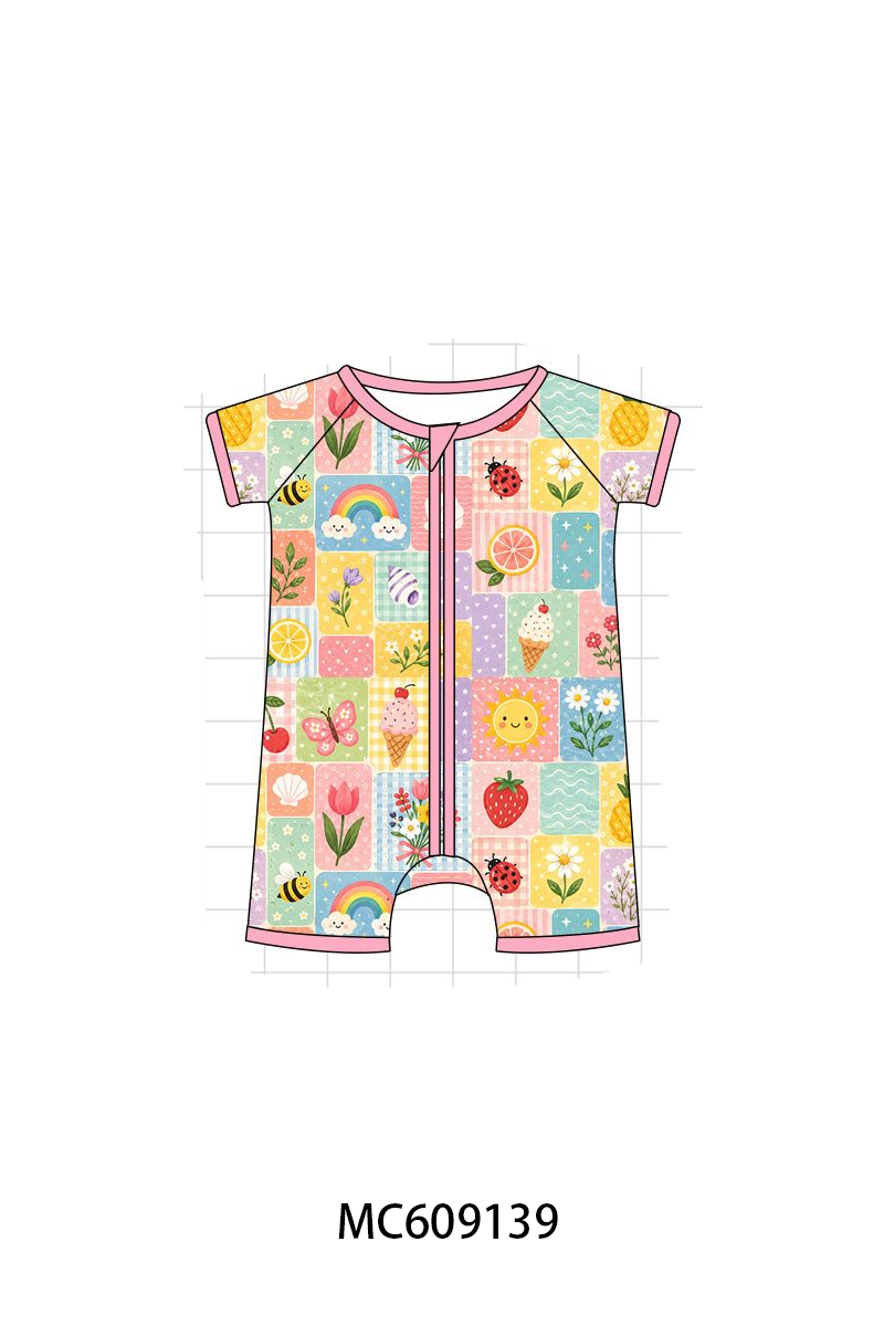 PO104 Pink ice cream rainbow floral bamboo collection  - closing 9/14 - ETA February