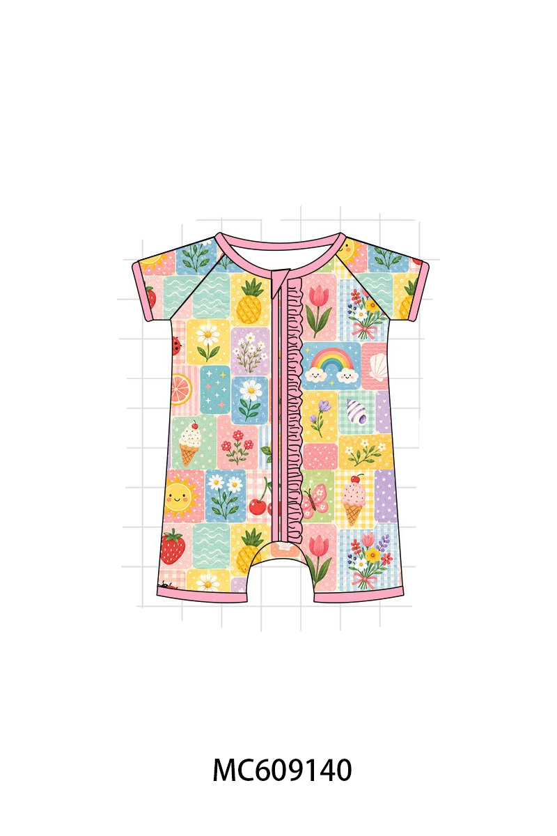 PO104 Pink ice cream rainbow floral bamboo collection  - closing 9/14 - ETA February