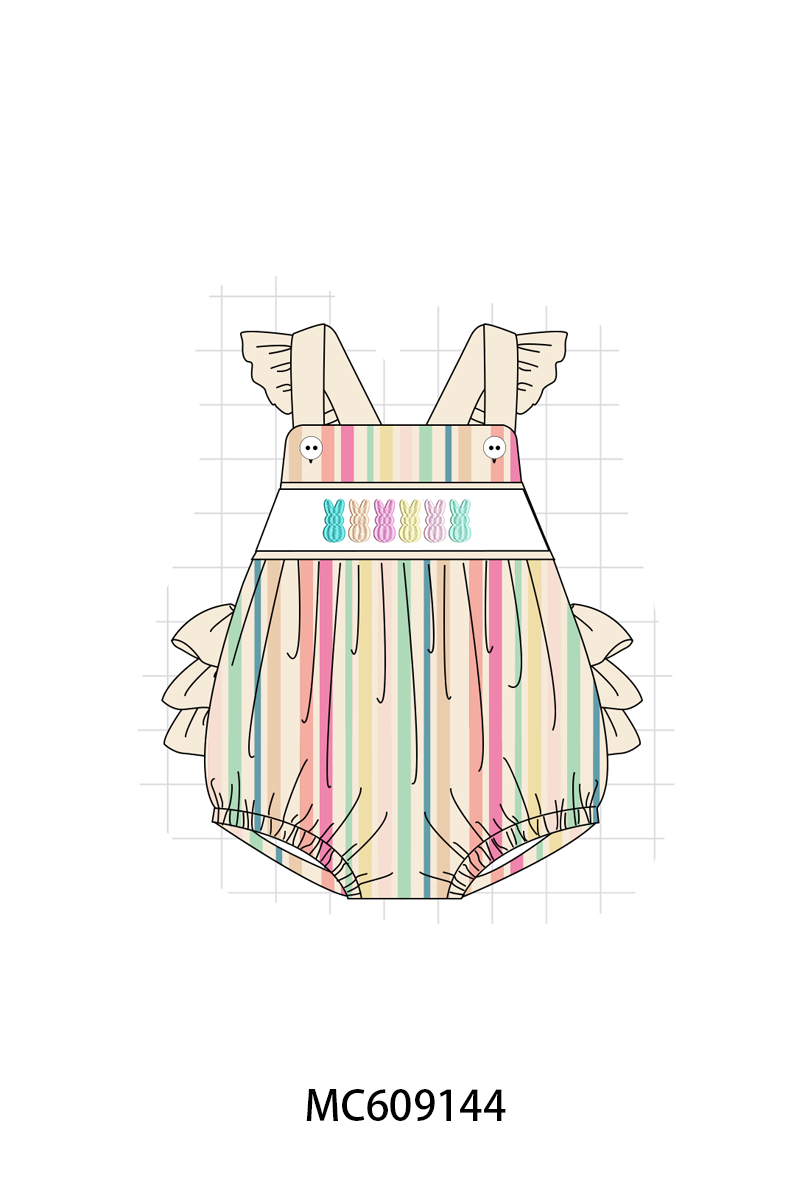 PO104 Multicolored stripe easter bunny embroidery collection  - closing 9/14 - ETA February