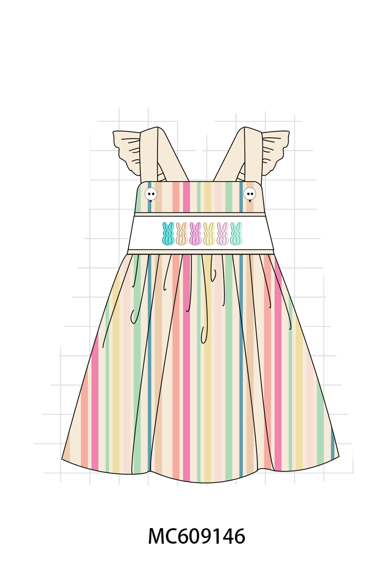 PO104 Multicolored stripe easter bunny embroidery collection  - closing 9/14 - ETA February