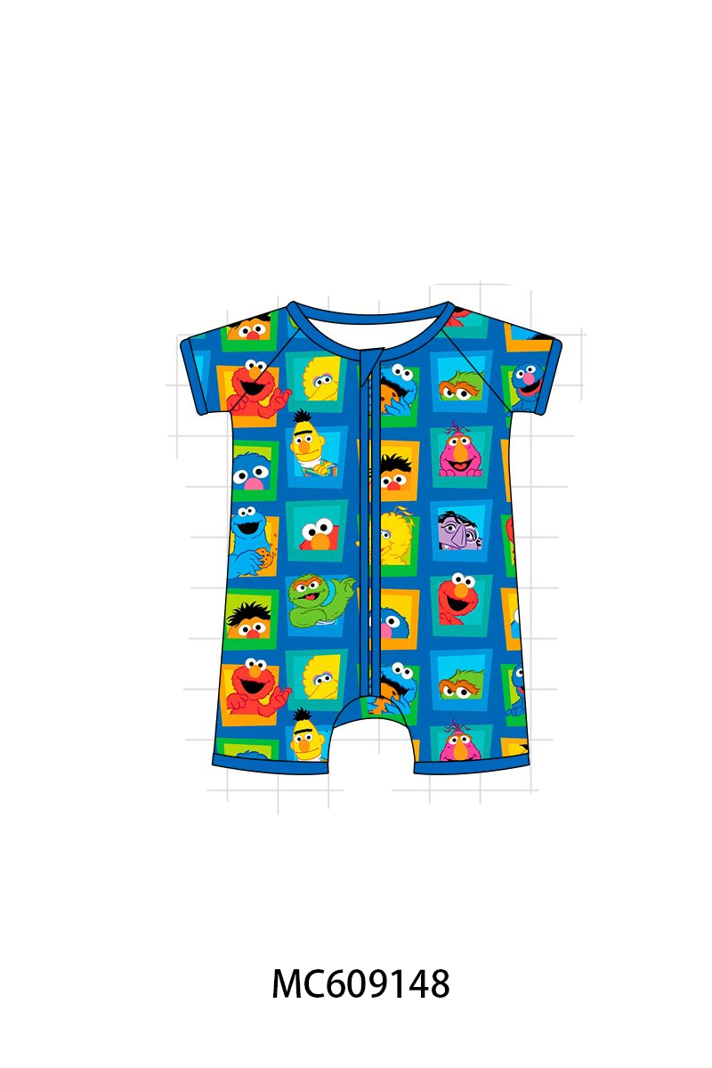 PO104 Blue sesame street print bamboo collection  - closing 9/14 - ETA February