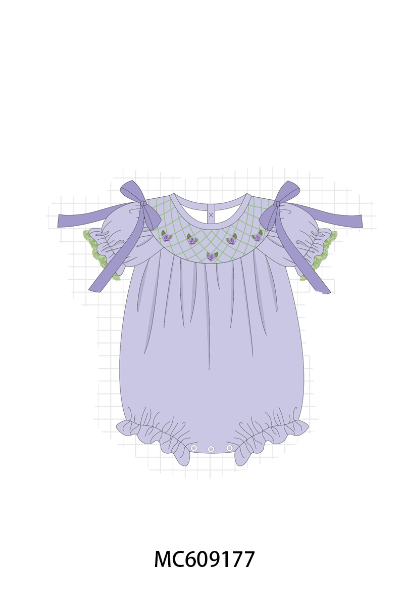 PO104 Lavender floral smocked ruffle collection  - closing 9/14 - ETA February