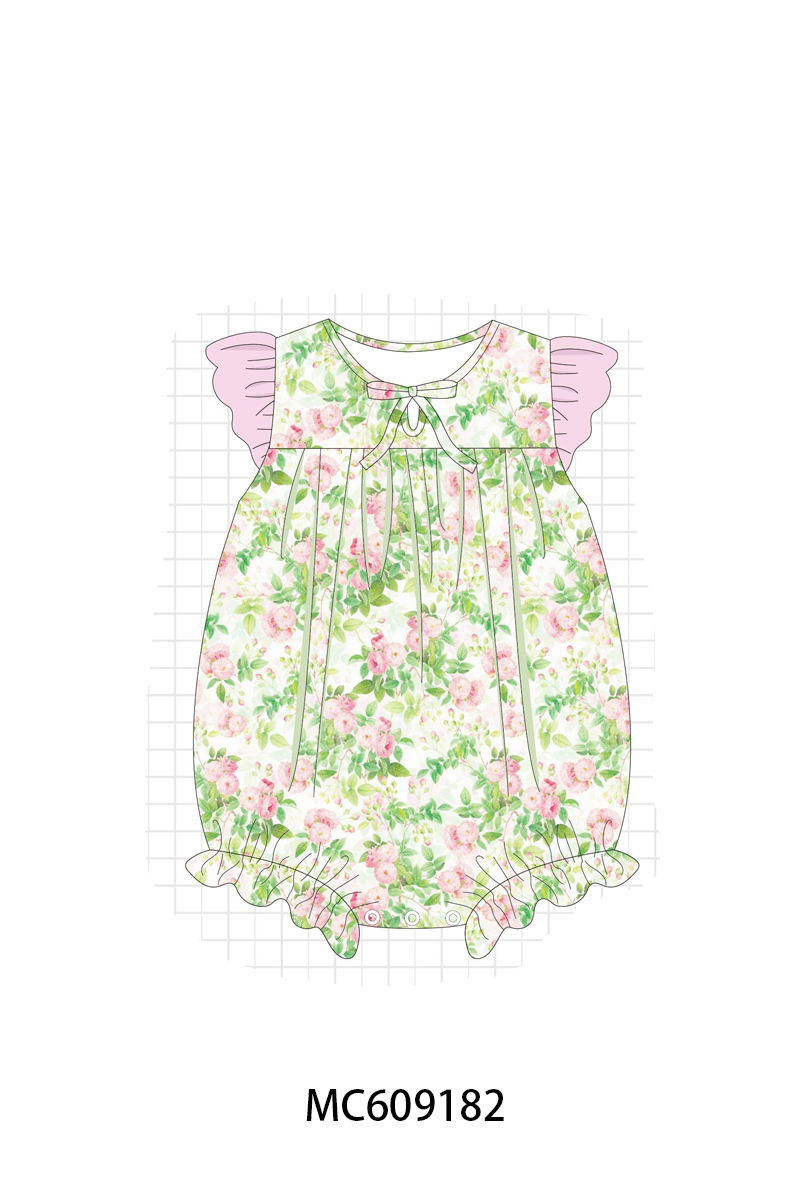 PO104 Pink&green floral ruffle collection  - closing 9/14 - ETA February