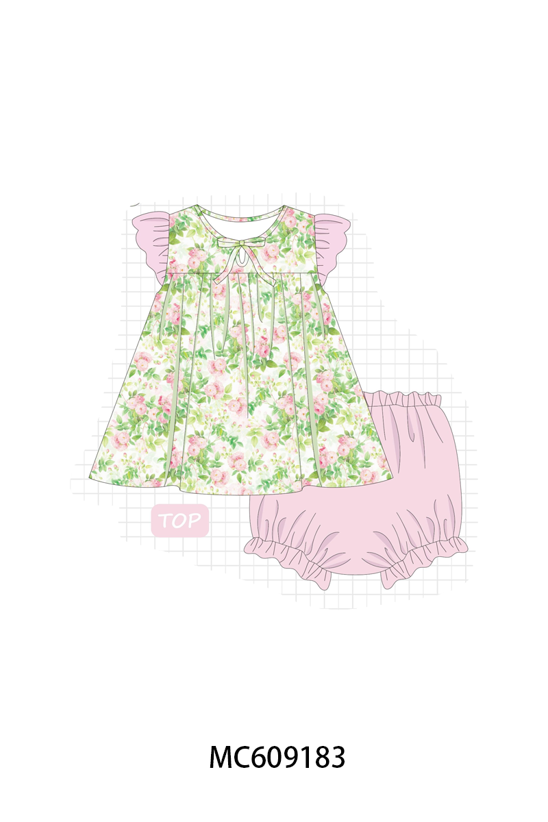 PO104 Pink&green floral ruffle collection  - closing 9/14 - ETA February