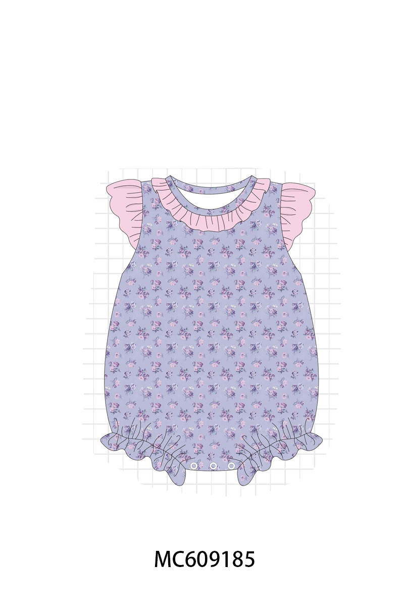 PO104 Purple floral print ruffle collection  - closing 9/14 - ETA February