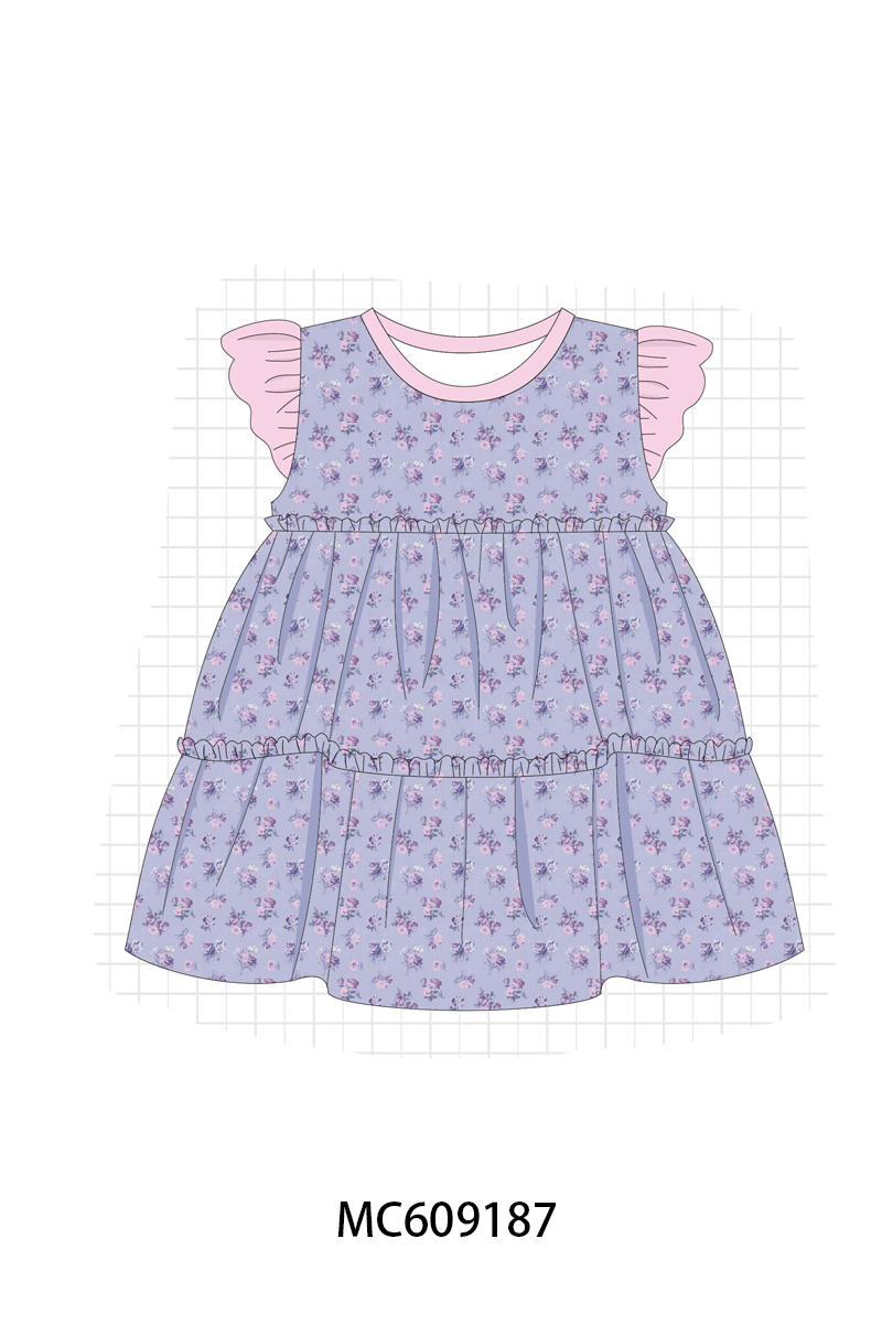 PO104 Purple floral print ruffle collection  - closing 9/14 - ETA February