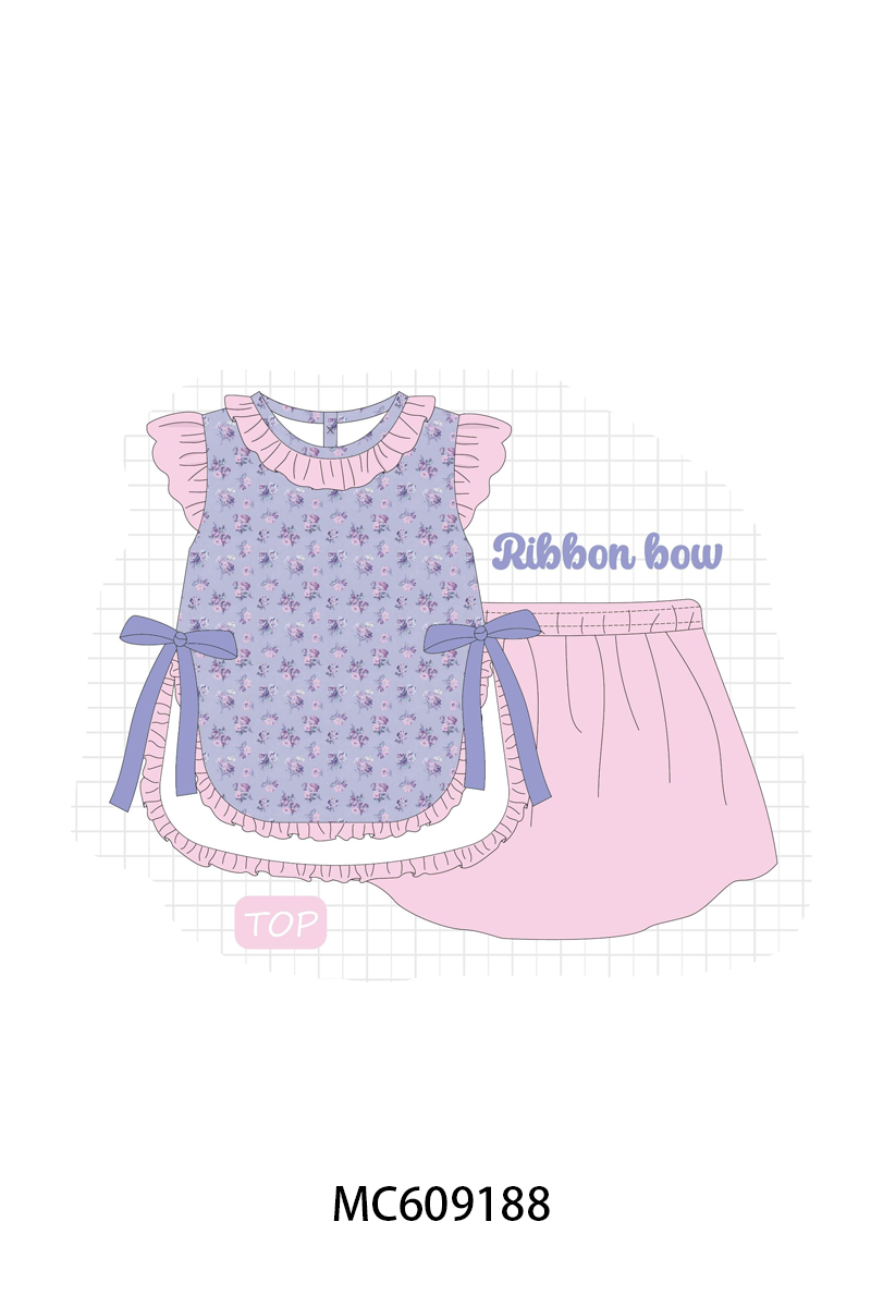 PO104 Purple floral print ruffle collection  - closing 9/14 - ETA February