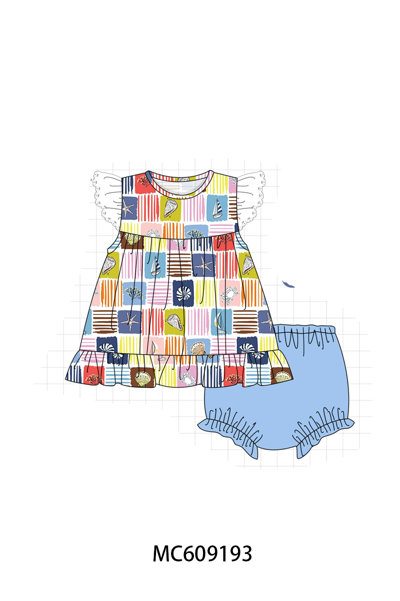 PO104 Blue summer shell print collection  - closing 9/14 - ETA February