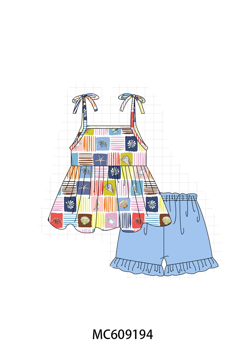 PO104 Blue summer shell print collection  - closing 9/14 - ETA February
