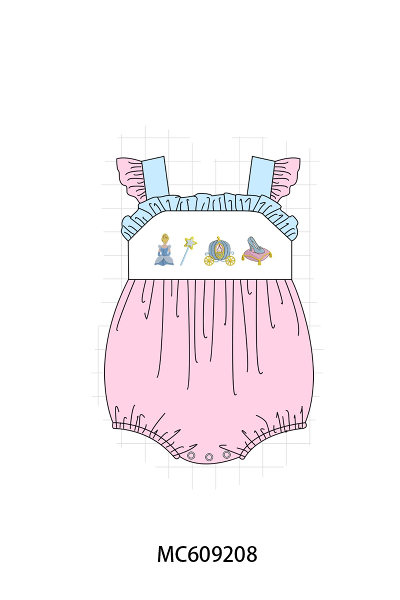 PO104 Pink princess pumpkin embroidery ruffle collection  - closing 9/14 - ETA February