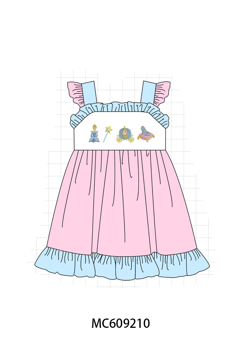 PO104 Pink princess pumpkin embroidery ruffle collection  - closing 9/14 - ETA February