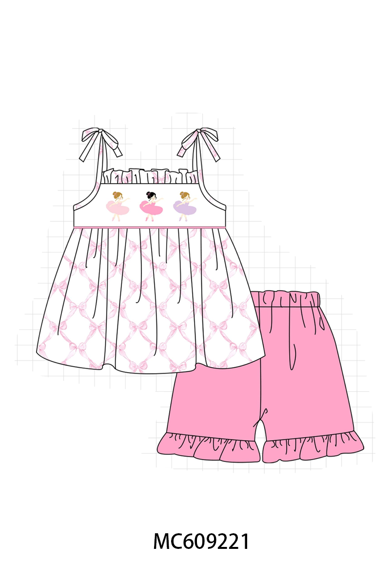 PO104 Pink ballet girl embroidery bow collection  - closing 9/14 - ETA February