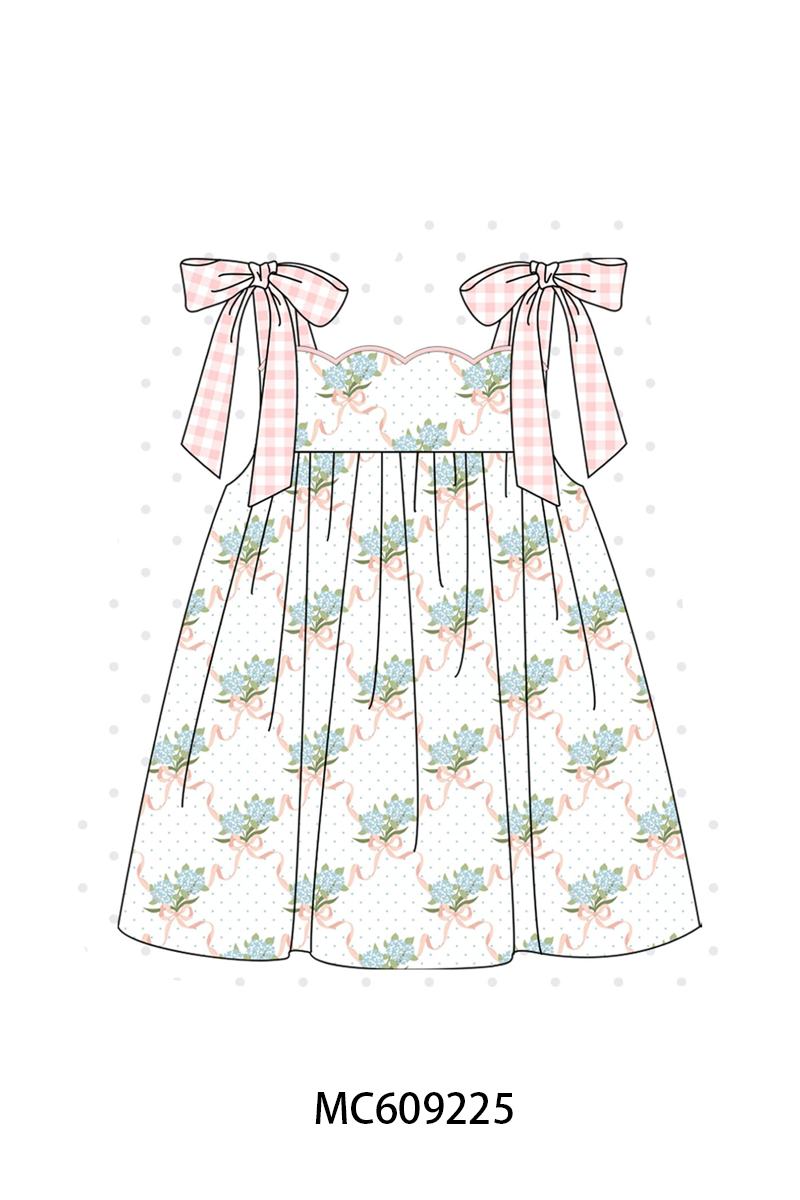 PO104 Pink bow hydrangea lace gingham collection  - closing 9/14 - ETA February