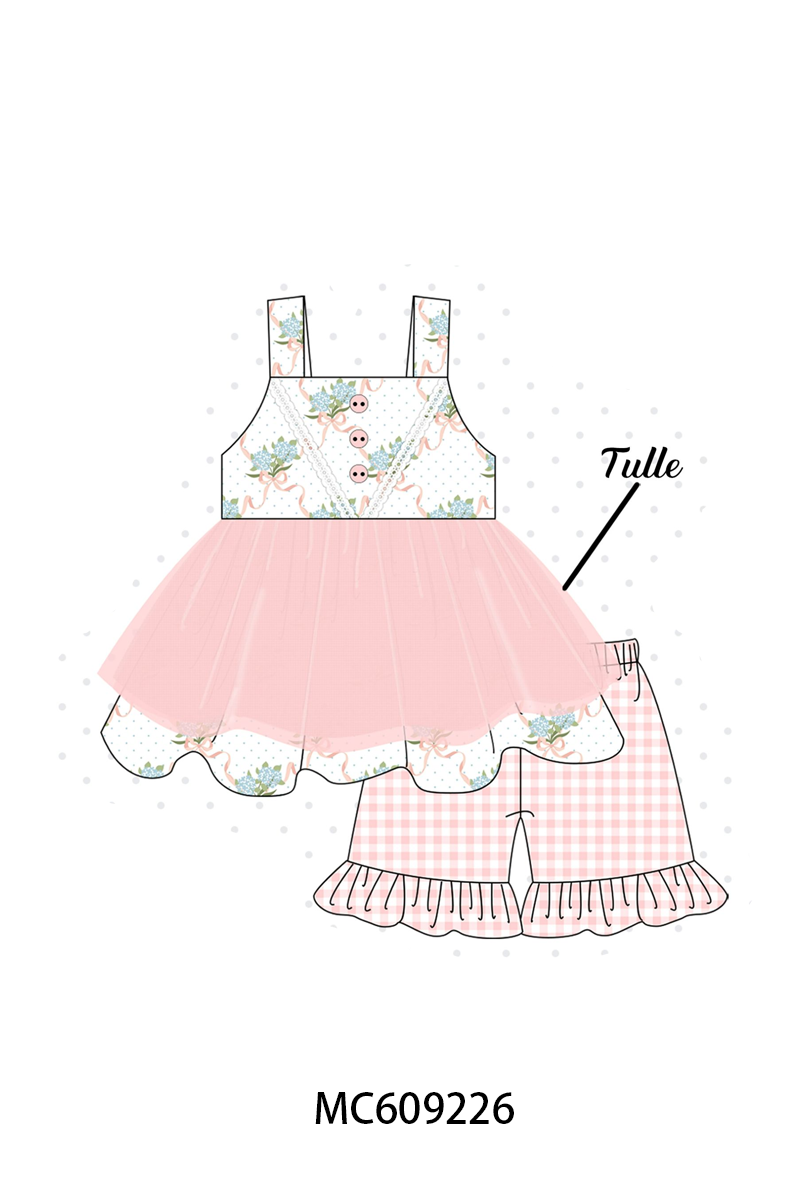 PO104 Pink bow hydrangea lace gingham collection  - closing 9/14 - ETA February