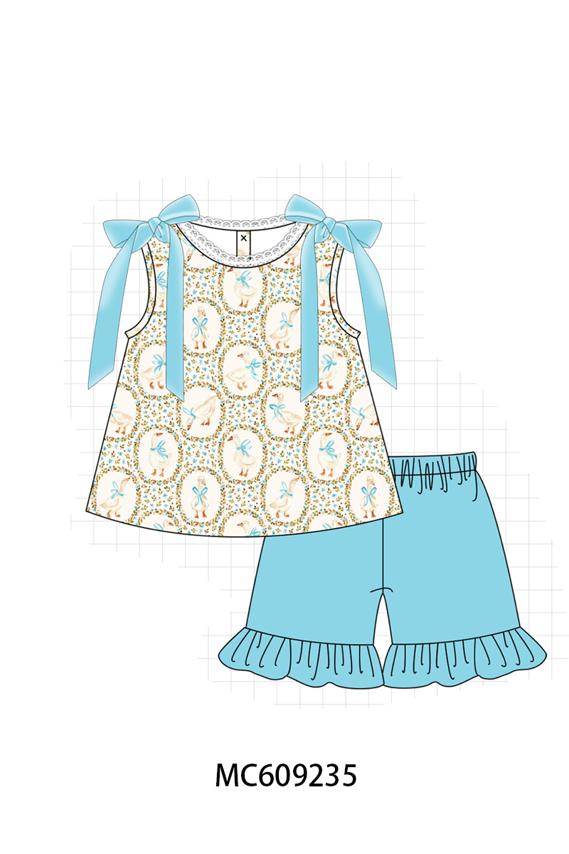 PO104 Blue goose floral ruffle collection  - closing 9/14 - ETA February