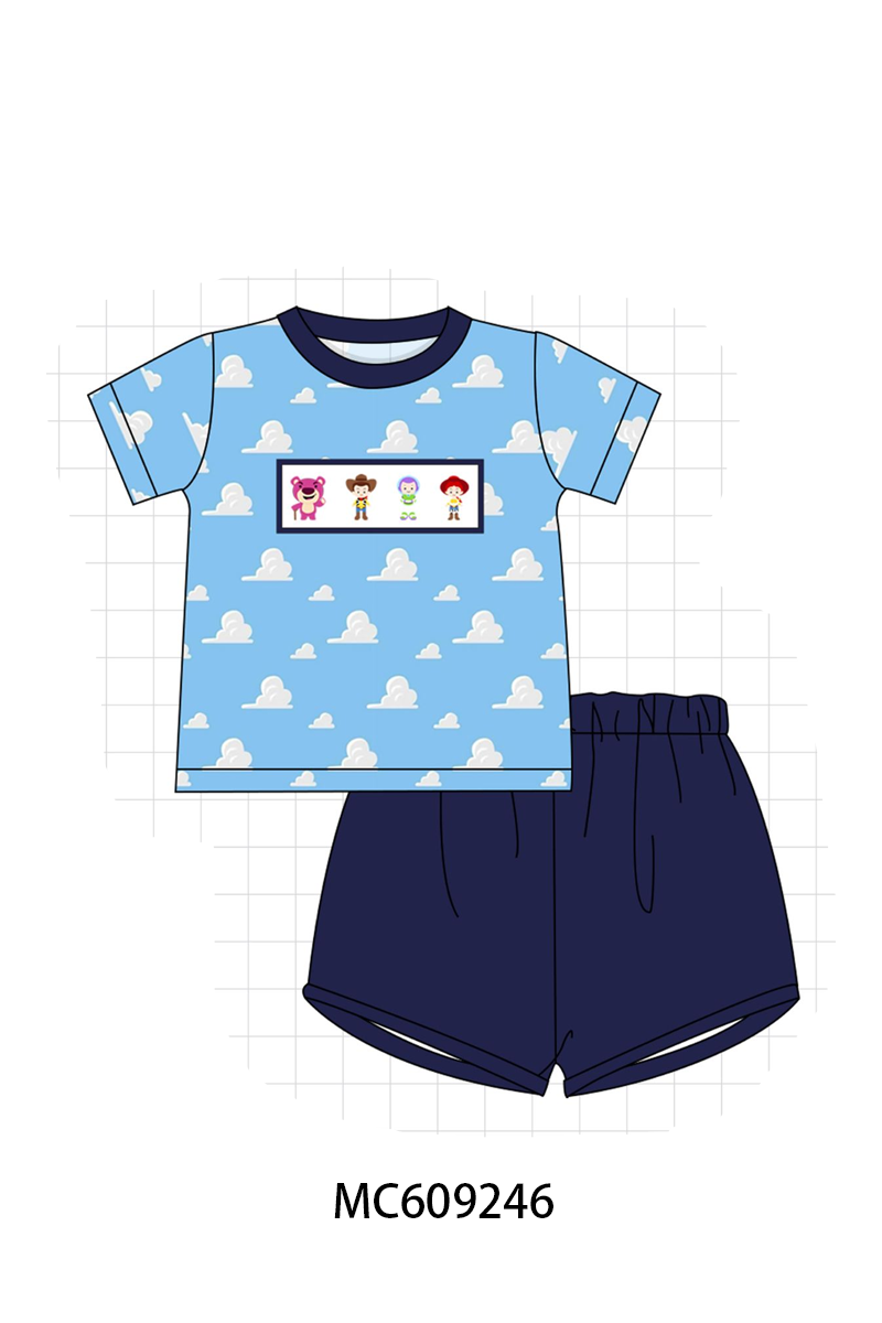 PO104 Blue toy story embroidery ruffle collection  - closing 9/14 - ETA February