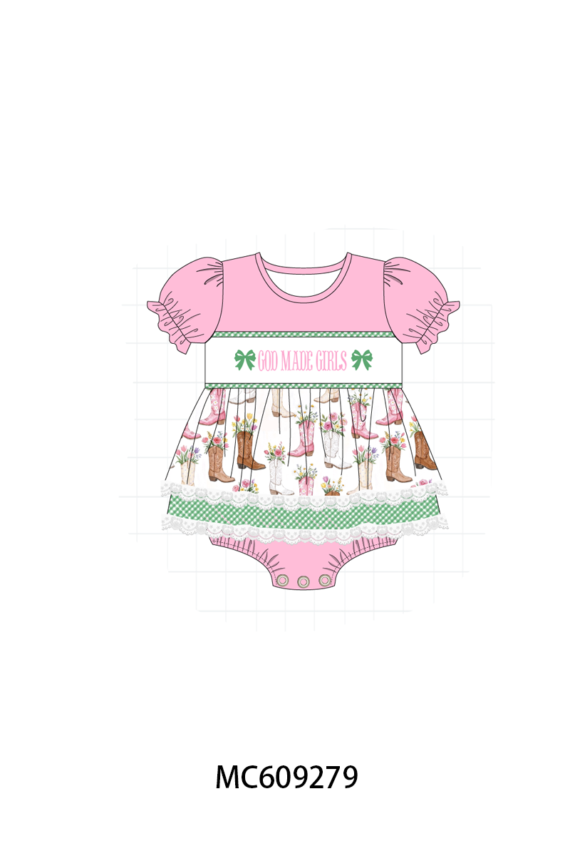 PO104 Pink god made girls embroidery boots collection  - closing 9/14 - ETA February