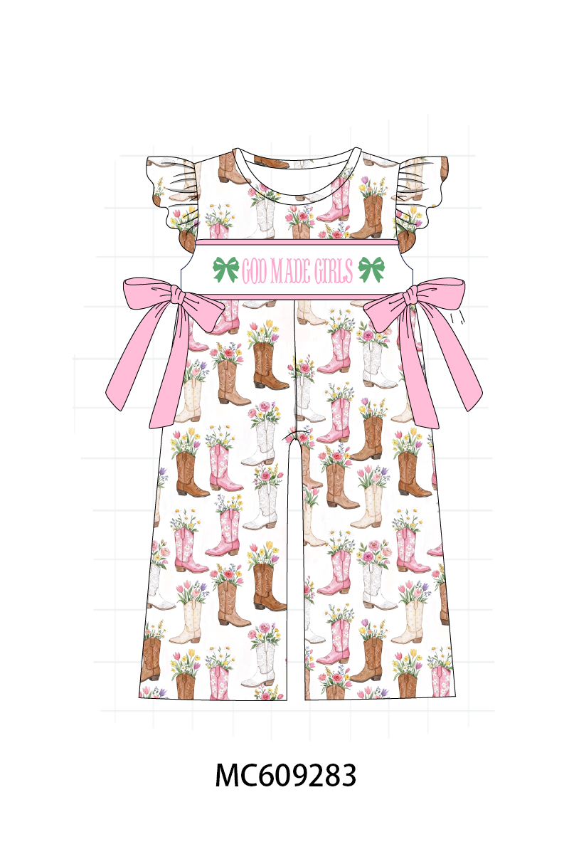 PO104 Pink god made girls embroidery boots collection  - closing 9/14 - ETA February