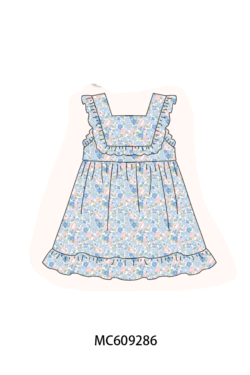 PO104 Blue floral ruffle collection  - closing 9/14 - ETA February