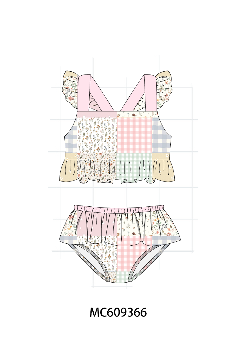 PO104 Pink floral patchwork ruffle collection 2 - closing 9/14 - ETA February