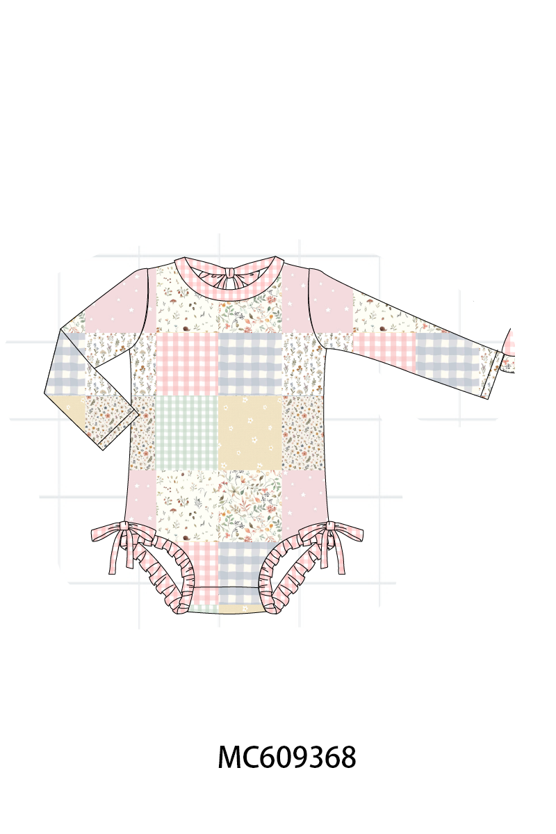 PO104 Pink floral patchwork ruffle collection 2 - closing 9/14 - ETA February