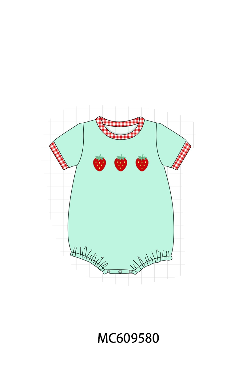PO104 Green strawberry embroidery collection - closing 9/14 - ETA February