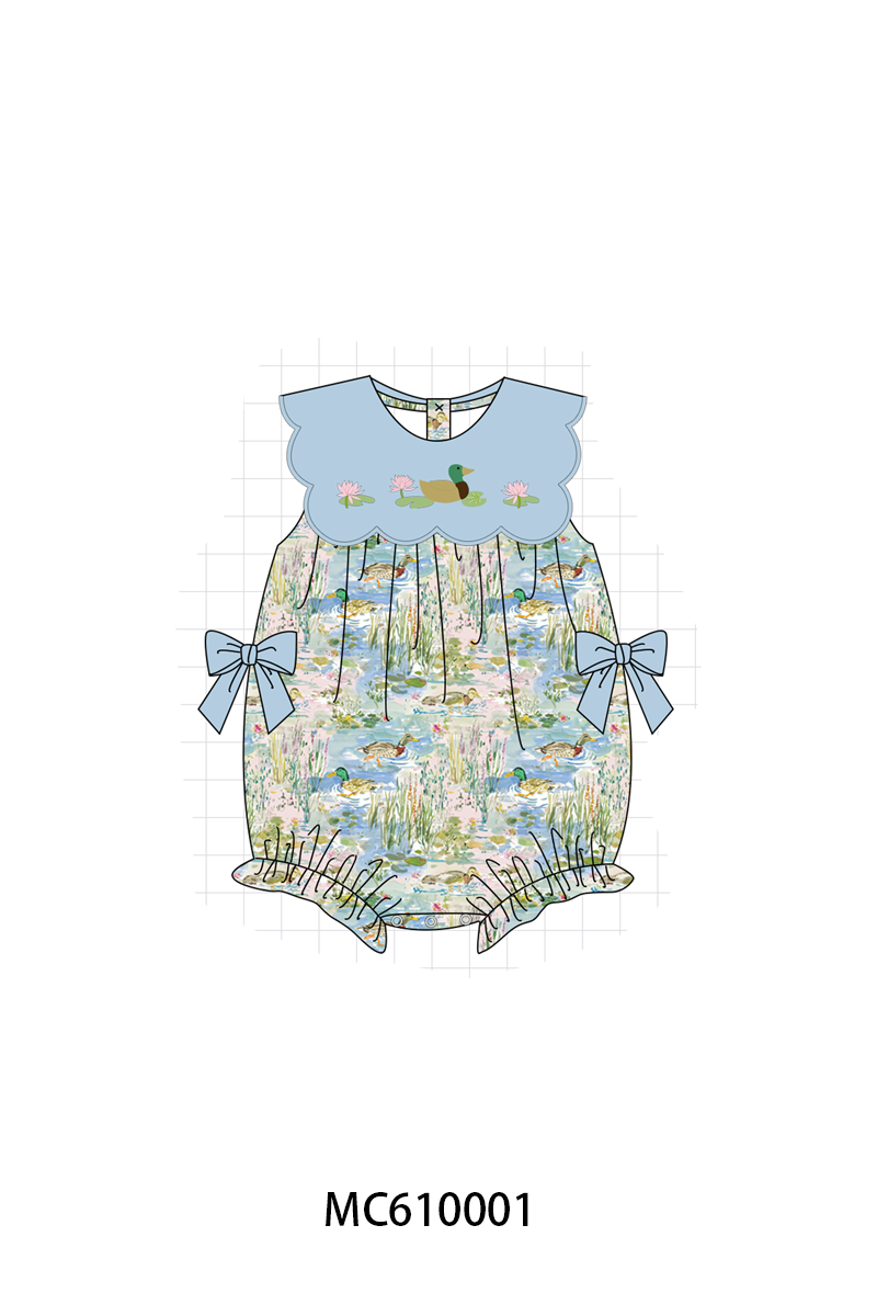 PO108 Blue floral mallard embroidery collection - closing 10/26 - ETA march