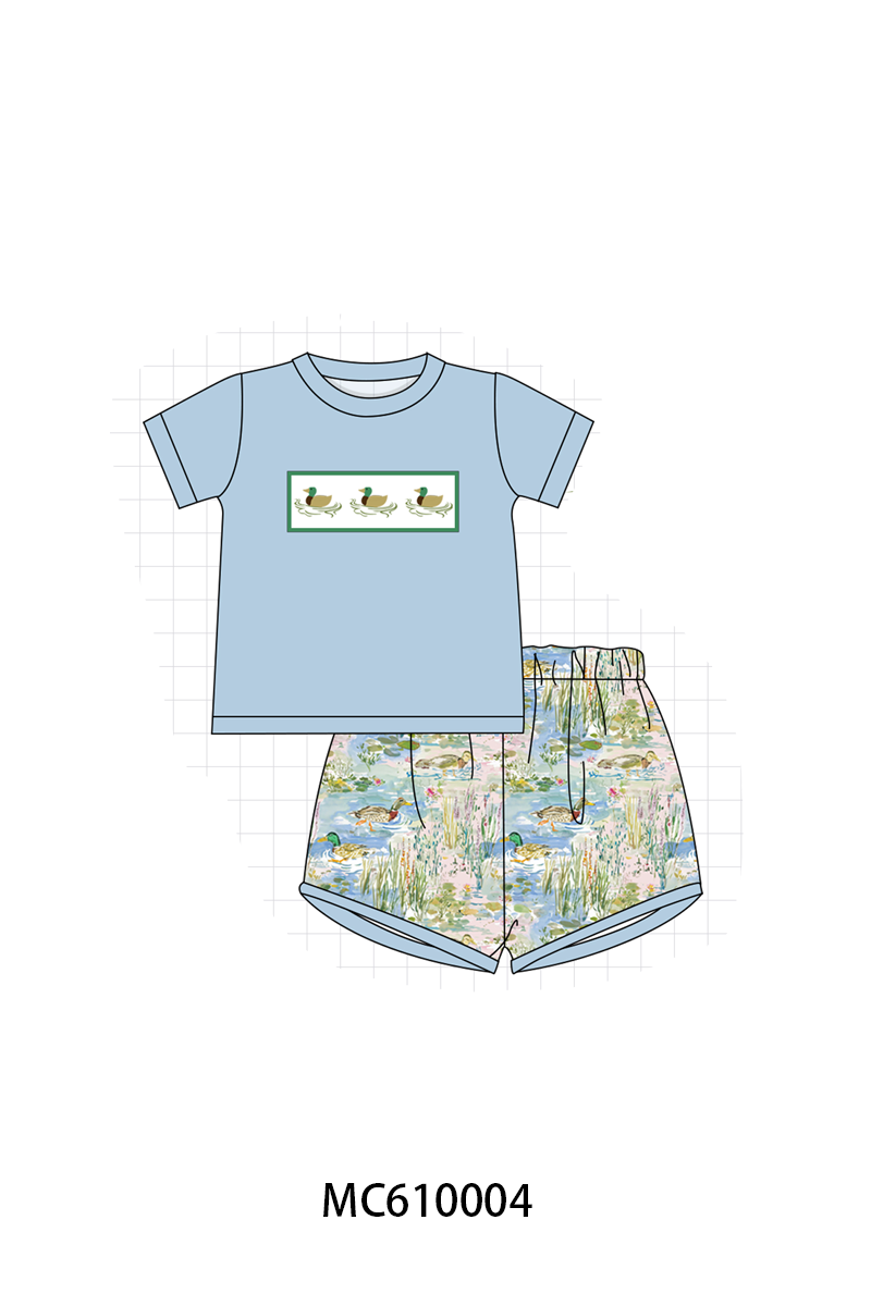 PO108 Blue floral mallard embroidery collection - closing 10/26 - ETA march
