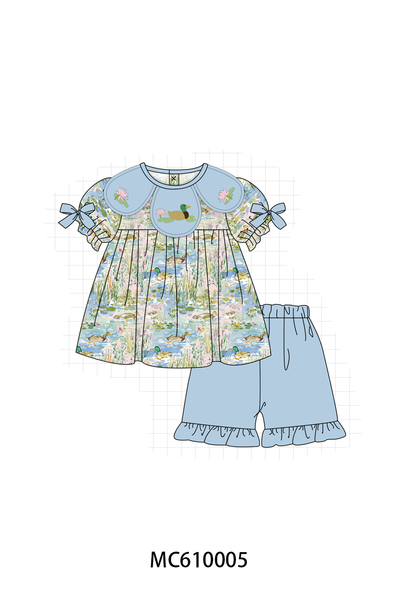 PO108 Blue floral mallard embroidery collection - closing 10/26 - ETA march