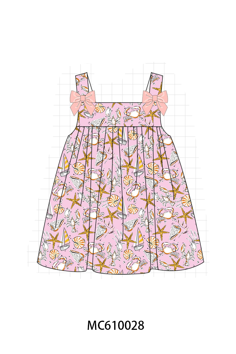PO108 Pink summer beach print ruffle collection - closing 10/26 - ETA march