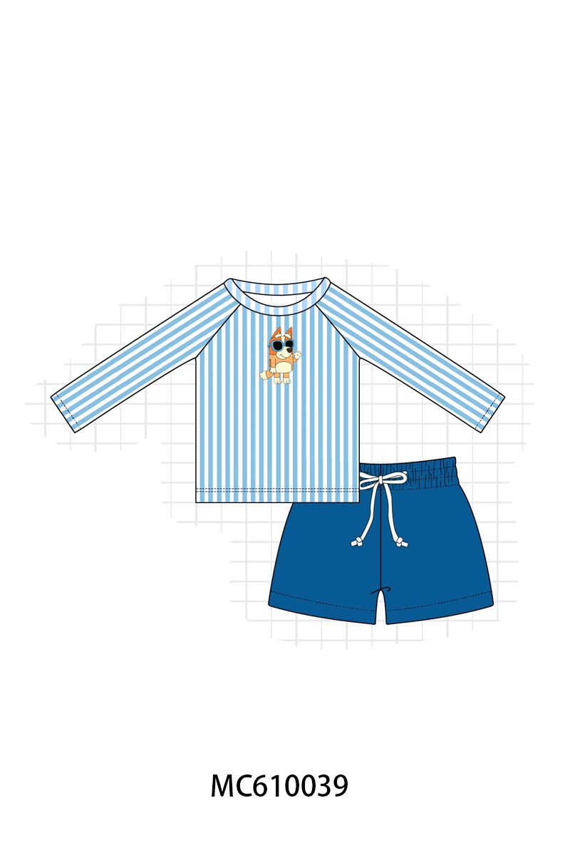 PO108 Pink&blue bluey stripe ruffle swimsuit collection - closing 10/26 - ETA march