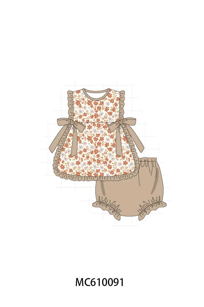 PO108 Brown floral ruffle collection - closing 10/26 - ETA march