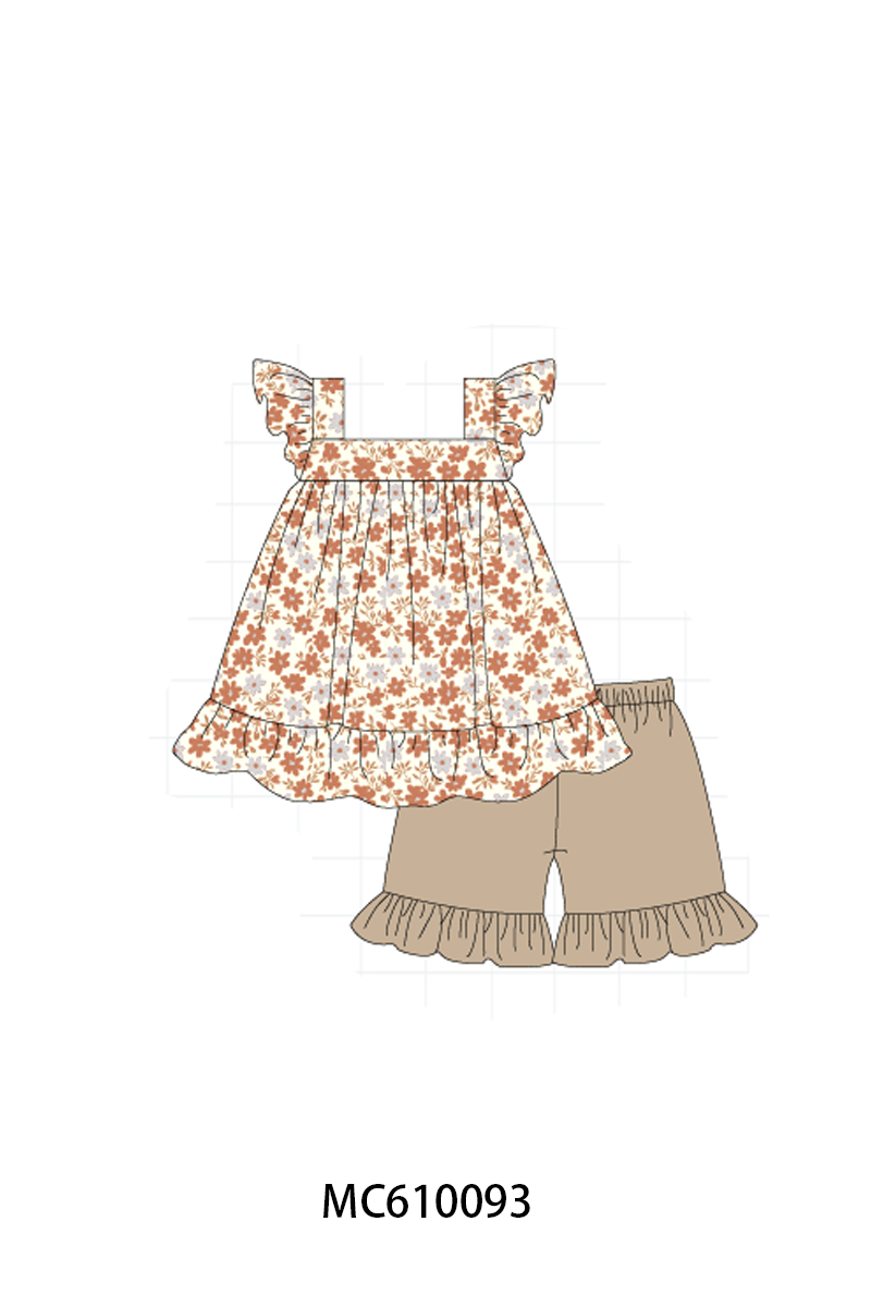 PO108 Brown floral ruffle collection - closing 10/26 - ETA march