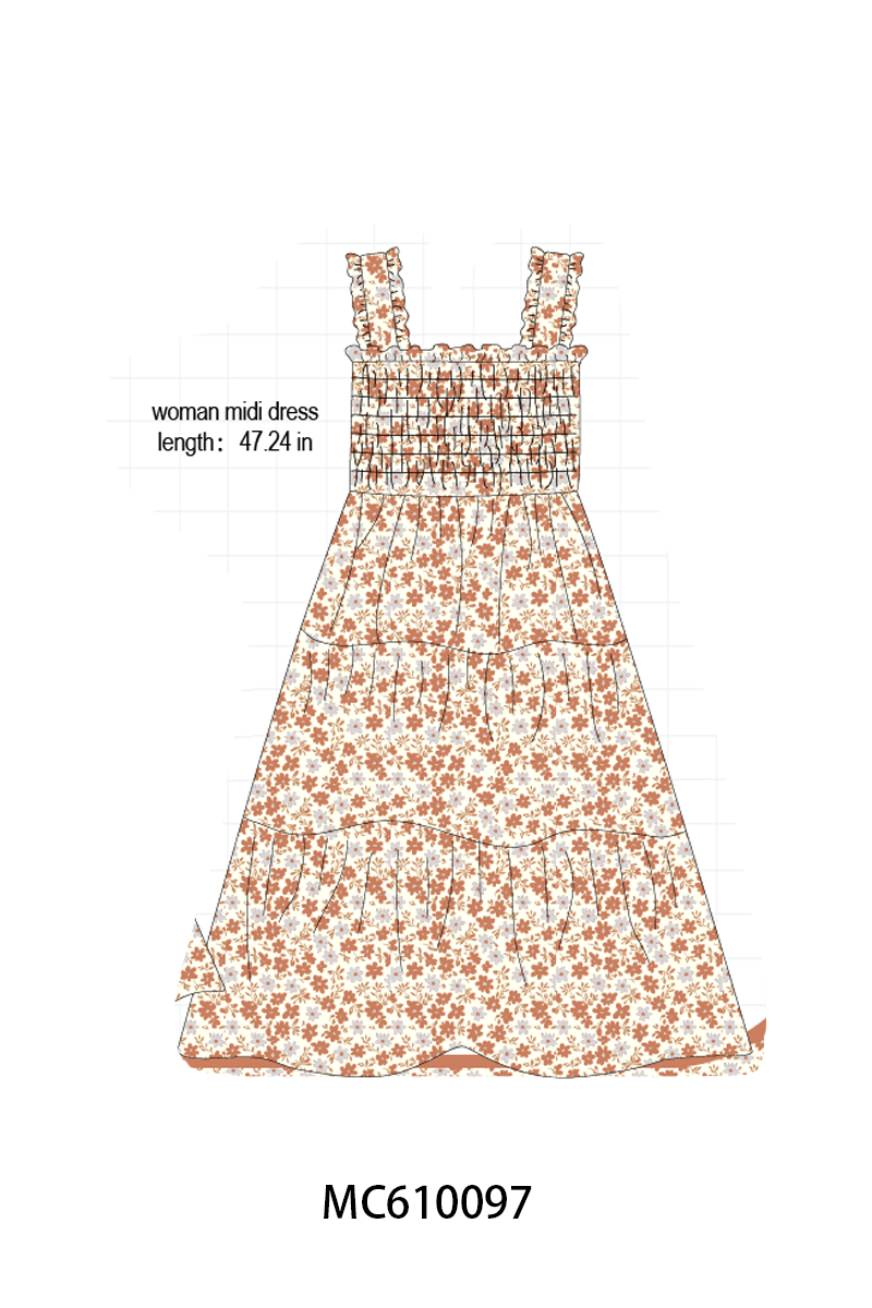 PO108 Brown floral ruffle collection - closing 10/26 - ETA march