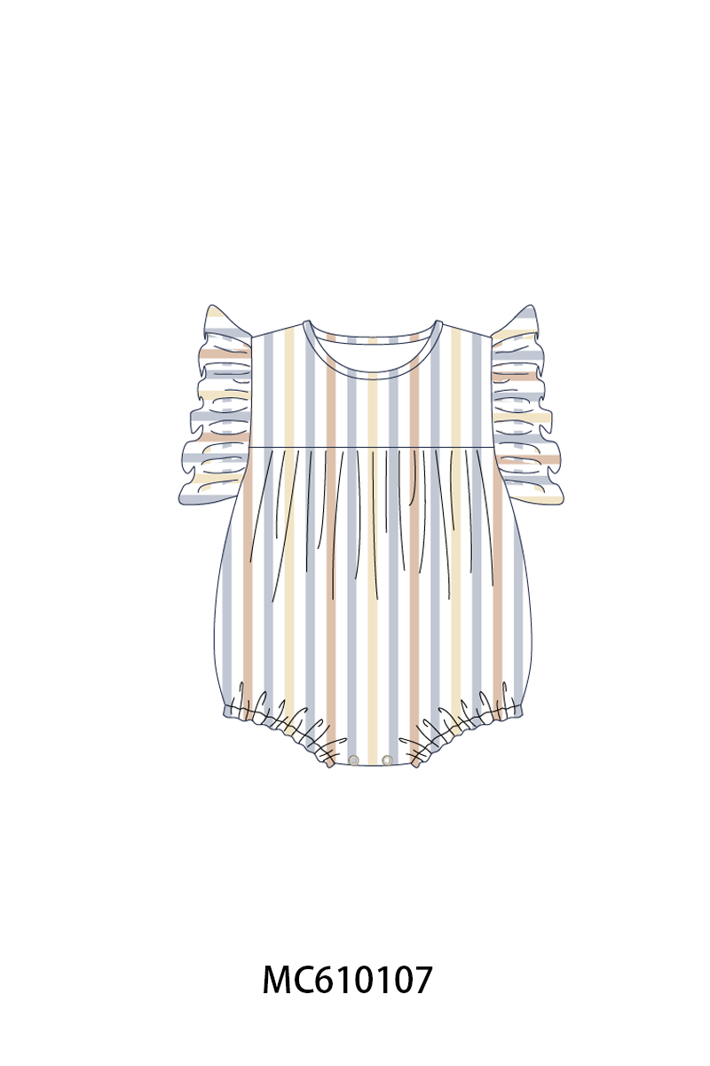 PO108 Blue stripe smocked ruffle collection 1 - closing 10/26 - ETA march