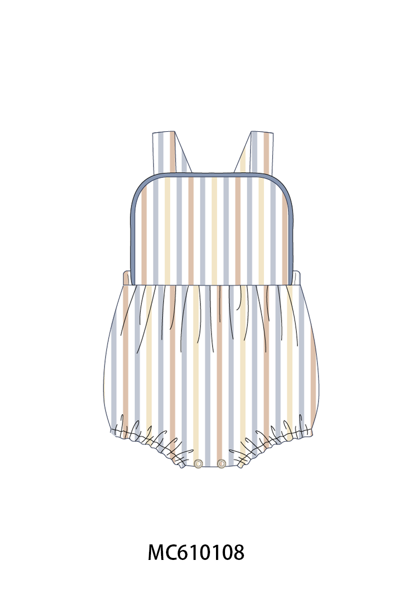 PO108 Blue stripe smocked ruffle collection 1 - closing 10/26 - ETA march
