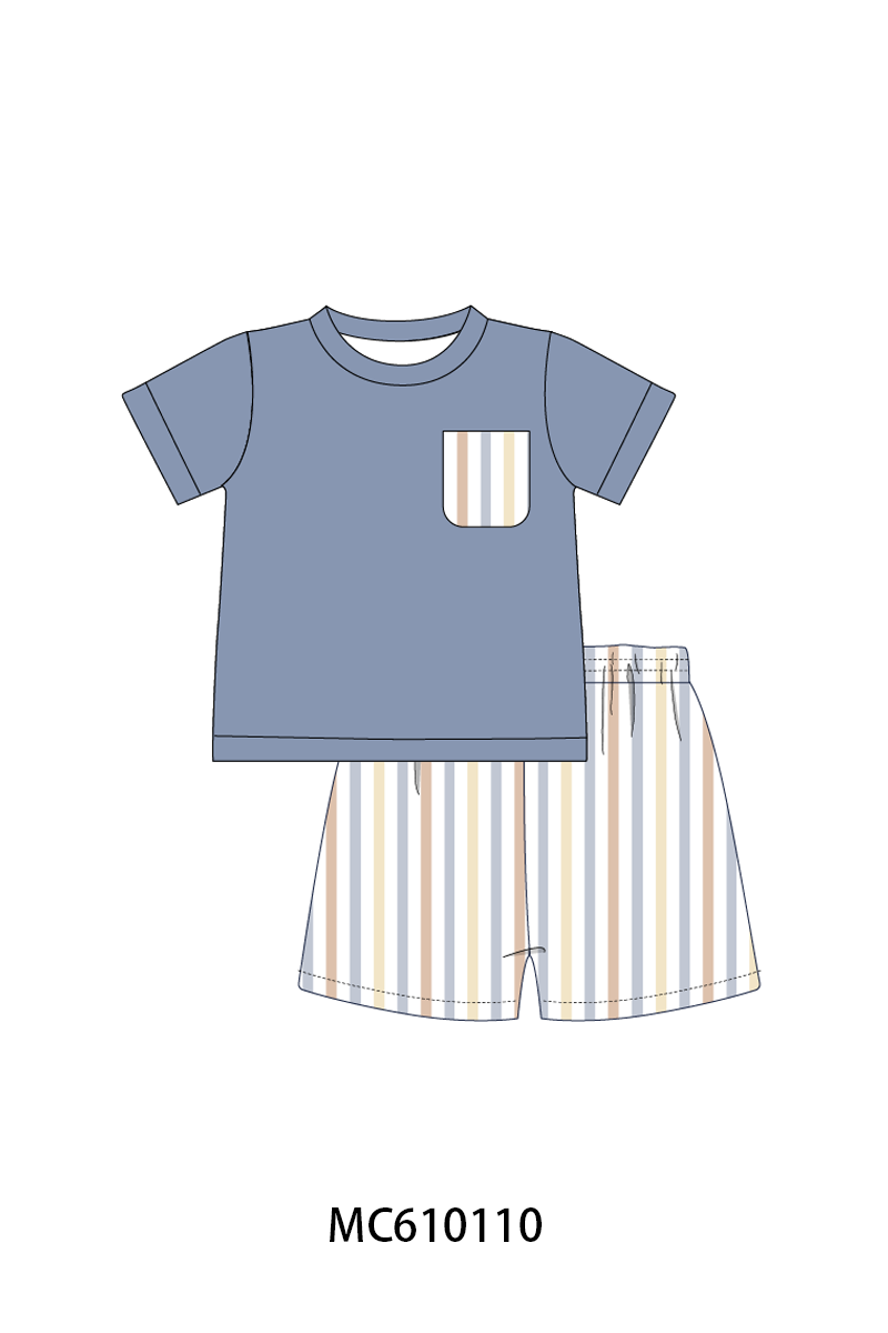 PO108 Blue stripe smocked ruffle collection 1 - closing 10/26 - ETA march