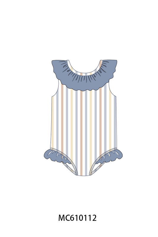 PO108 Blue stripe smocked ruffle collection 2 - closing 10/26 - ETA march