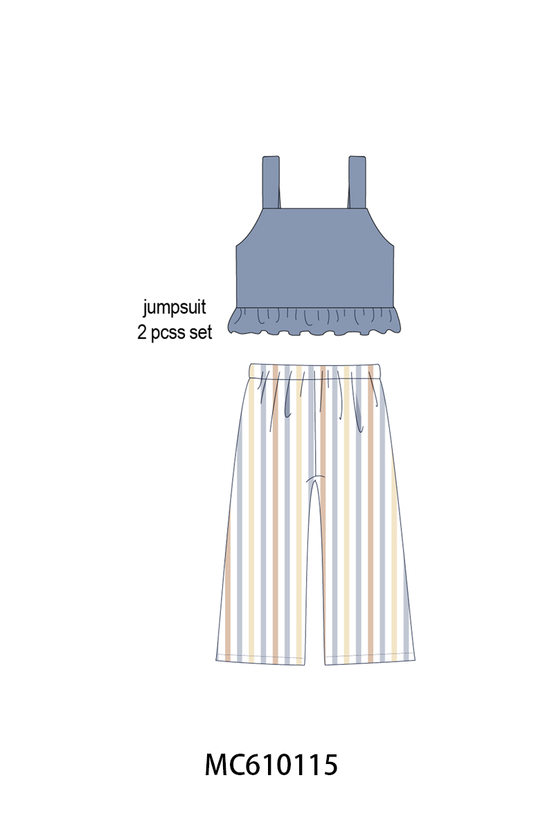 PO108 Blue stripe smocked ruffle collection 2 - closing 10/26 - ETA march