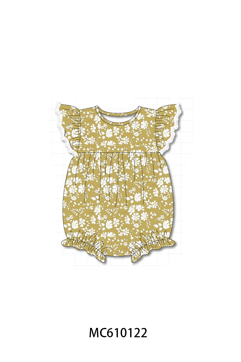 PO108 Mustard floral ruffle lace collection - closing 10/26 - ETA march