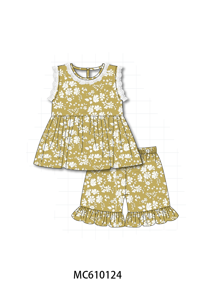 PO108 Mustard floral ruffle lace collection - closing 10/26 - ETA march