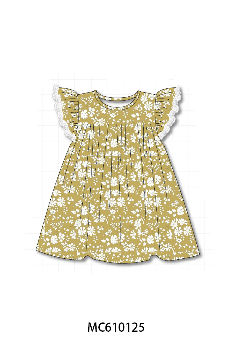 PO108 Mustard floral ruffle lace collection - closing 10/26 - ETA march