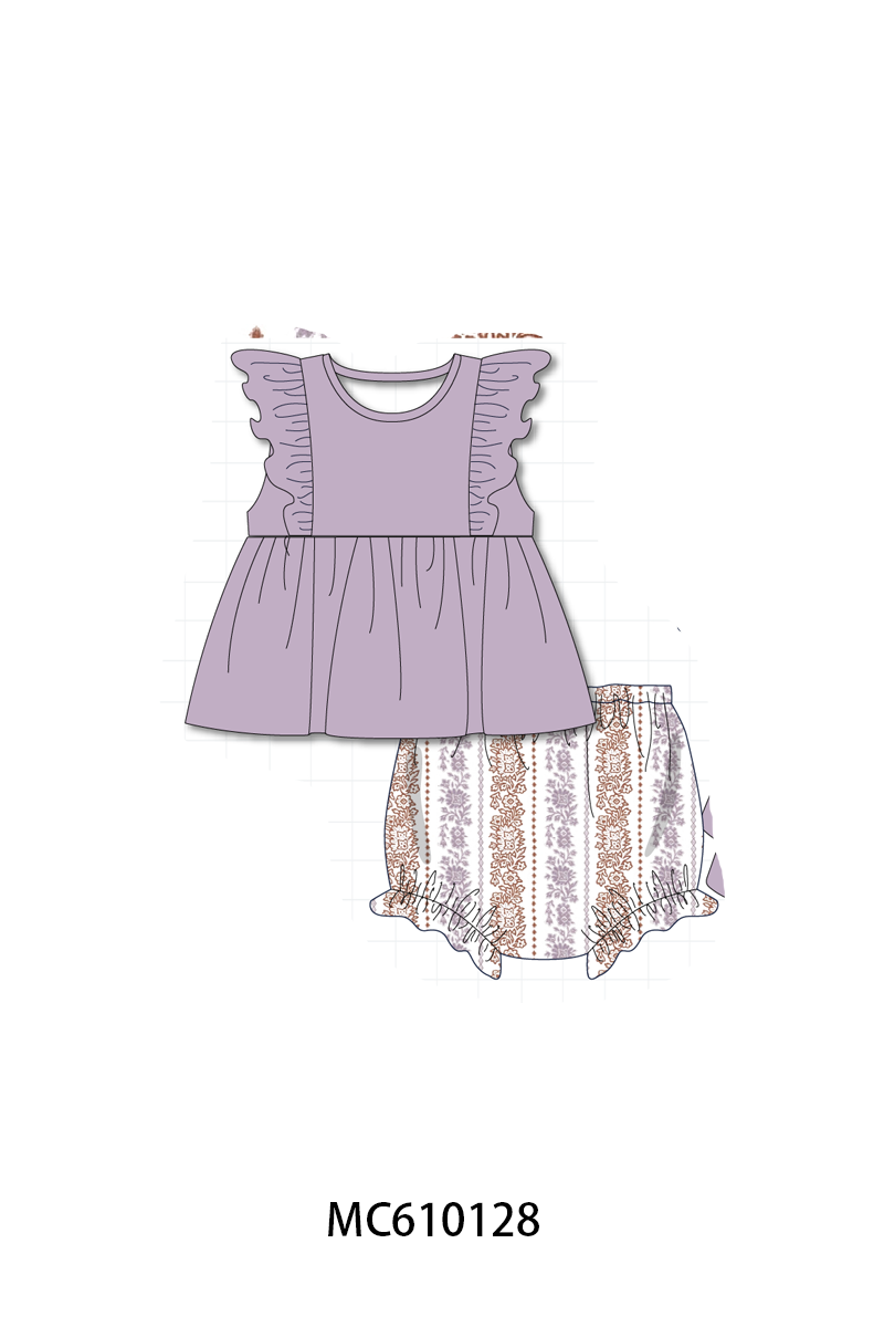 PO108 Purple floral print ruffle collection - closing 10/26 - ETA march
